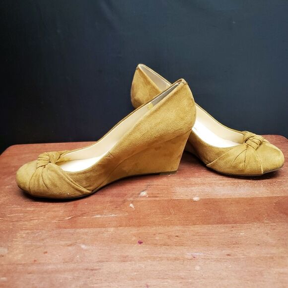 Jessica Simpson Siennah Microsuede Wedge Heel Knotted Toe Size 7 - Picture 8 of 13